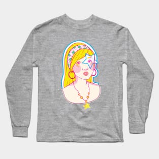 popart vintage girl Long Sleeve T-Shirt